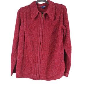 Basic Editions women's sweater long sleeve  XL  fed zip front